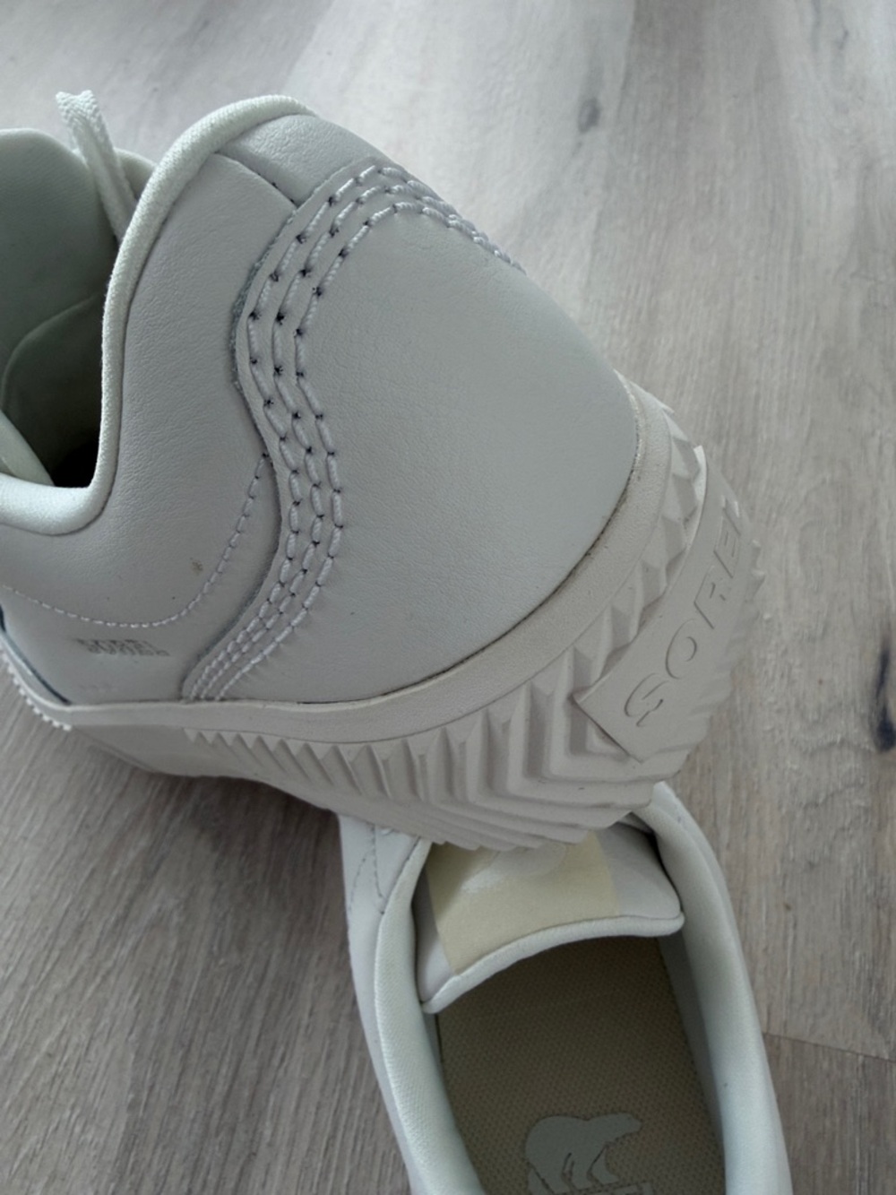🔥☔️🔥 Sorel ONA AVE white leather trainers - sea salt,  size 8 US - Picture 9 of 12